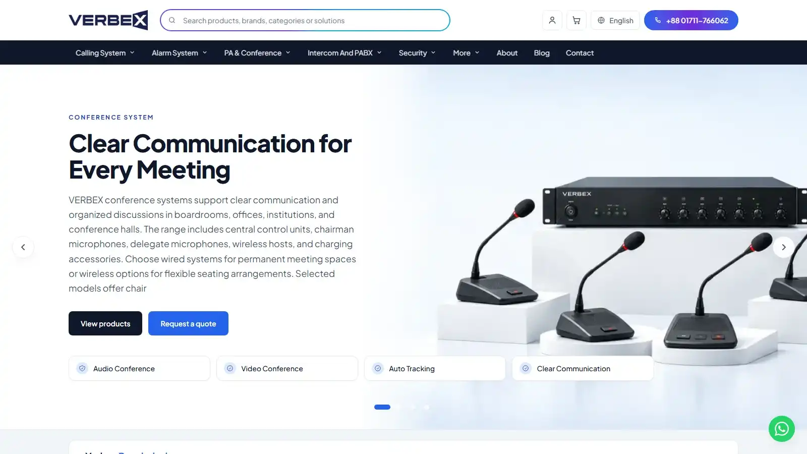 Verbex Bangladesh website home page